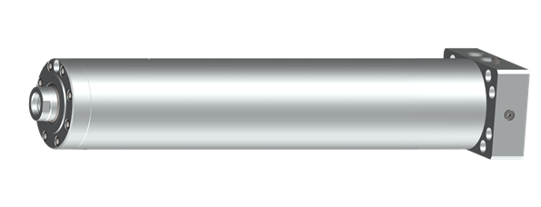 Cilindro hidráulico como columna de guía en soportes de fundición