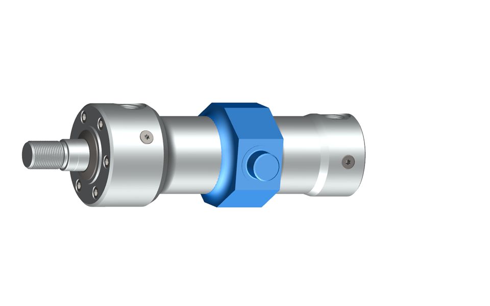 Los muñones de articulación soldados al cuerpo del cilindro pueden utilizarse como fijación del cilindro.