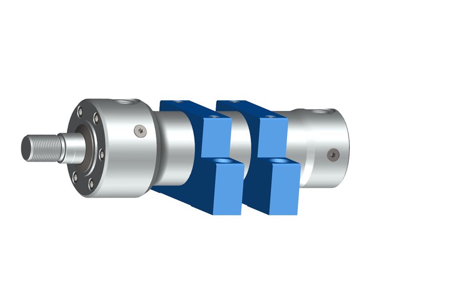 Cilindro diferencial con fijación por patas atornilladas