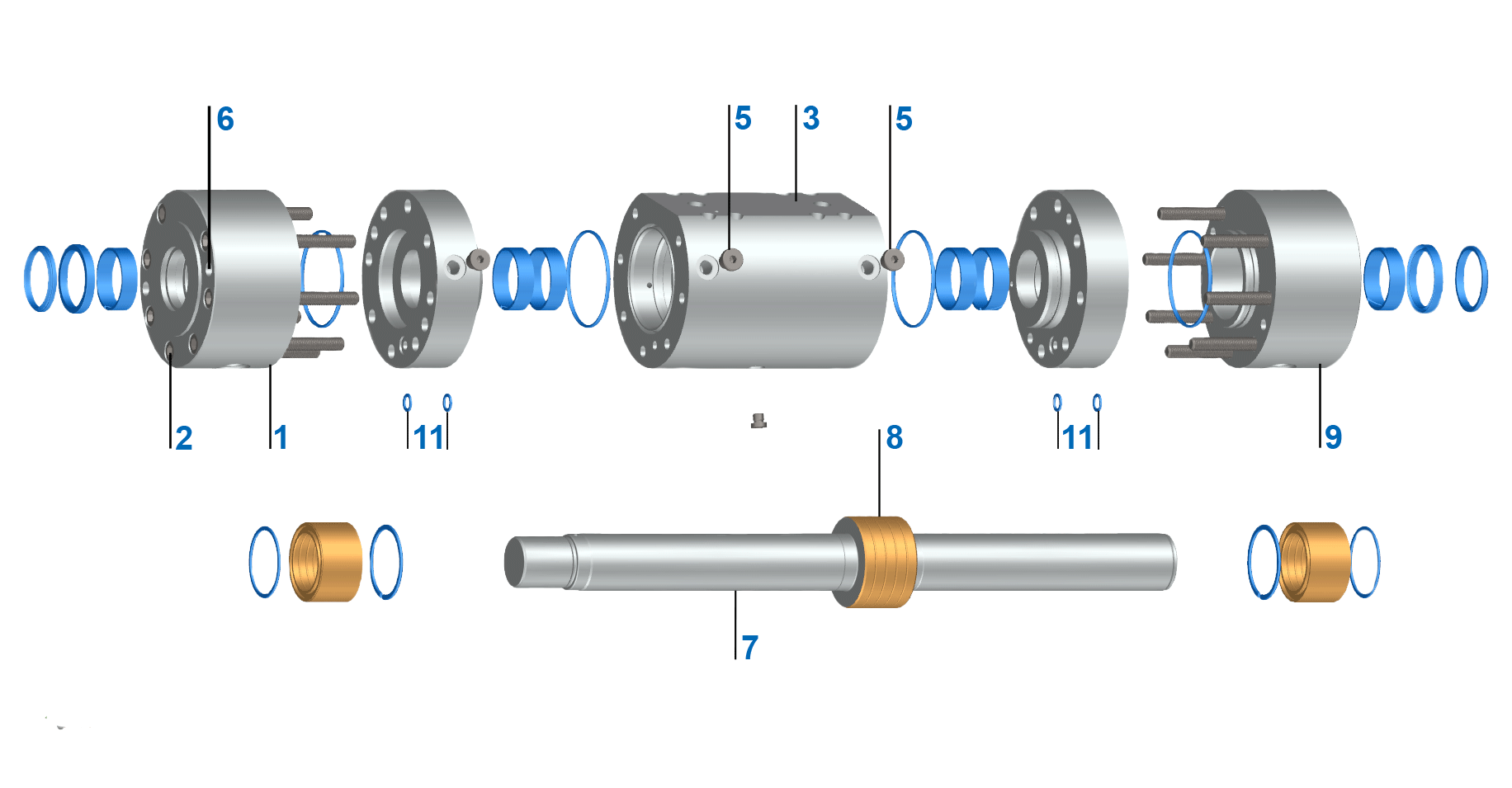 Estructura: Cilindro de prueba de la serie 320 con Servofloat®